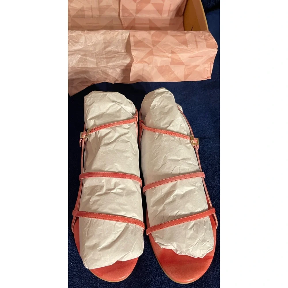 Anthropologie Ava Salmon Pink Strappy Sandals NWT Size 9 - Picture 6 of 11